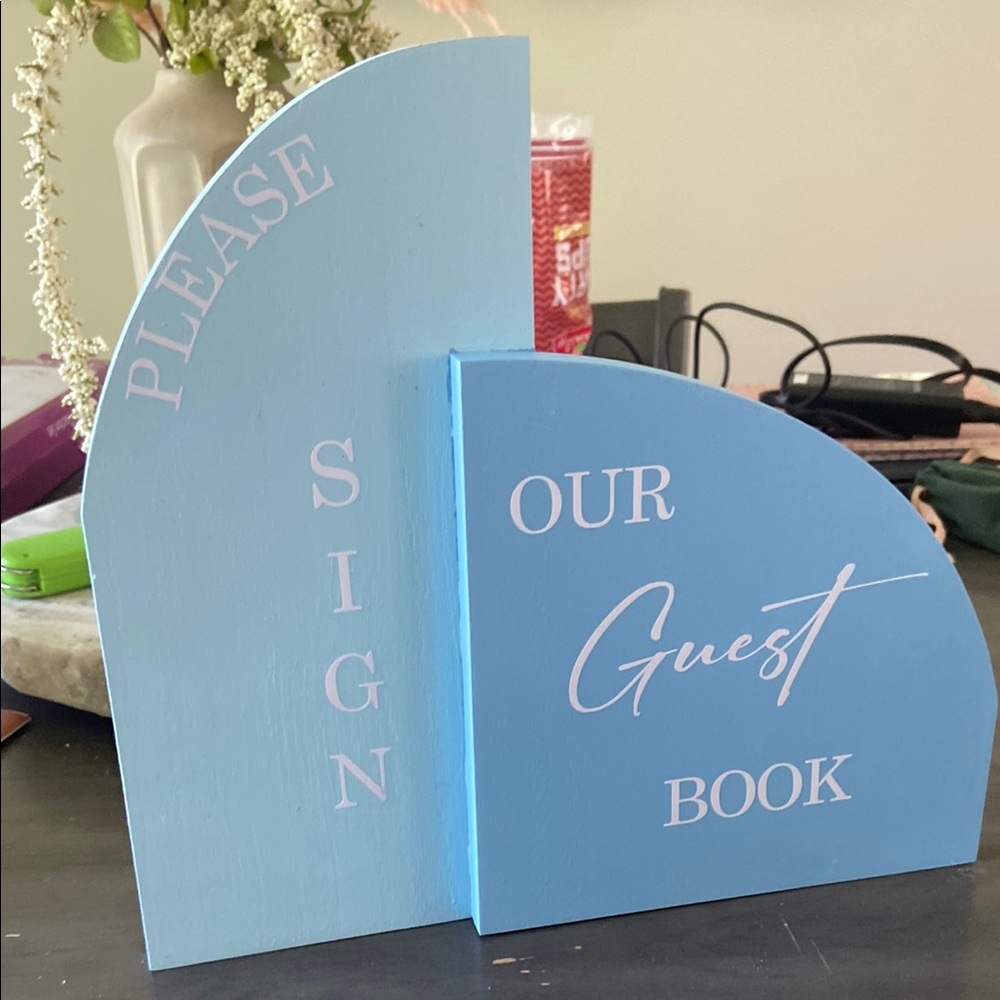 Blue Guest Book Sign